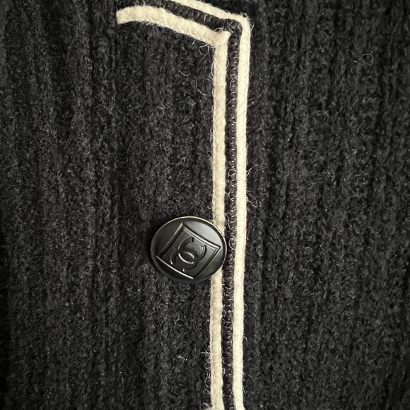 CHANEL Tweed Wool Black Wht Peacoat Jacket Coat 38 Small 4-6 Luxury HOST PICK 🎉 - Picture 6 of 16